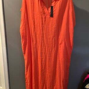 Tahari Bright Orange Maxi Dress